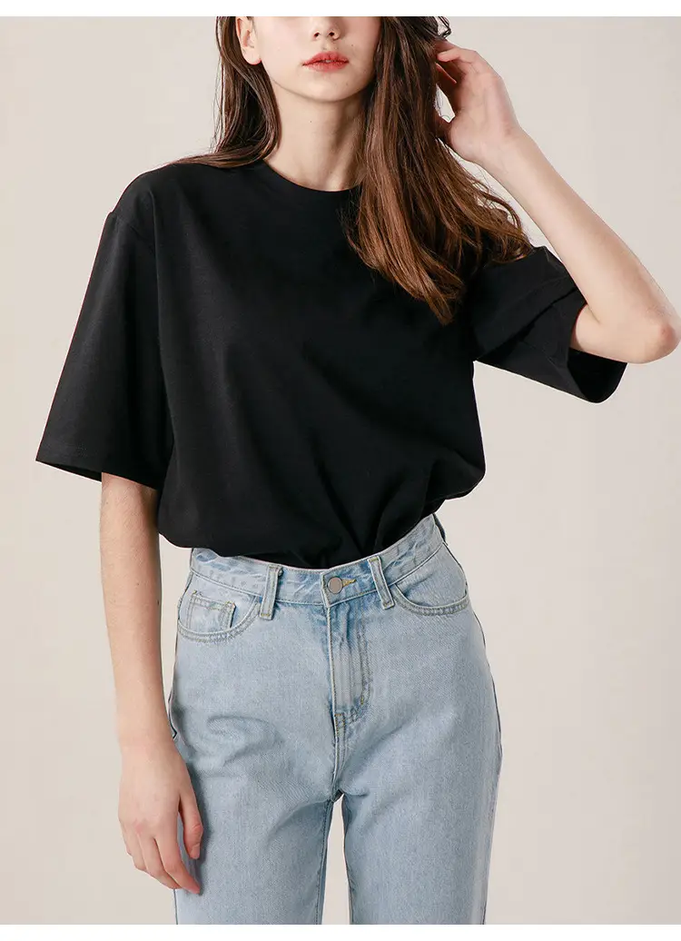 2025 Summer Loose T-Shirt Brown Brushed Cotton Couple — feature 13