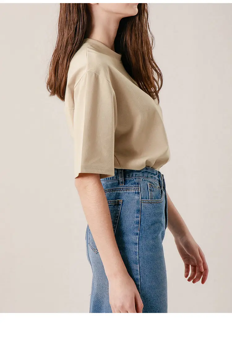 2025 Summer Loose T-Shirt Brown Brushed Cotton Couple — feature 4