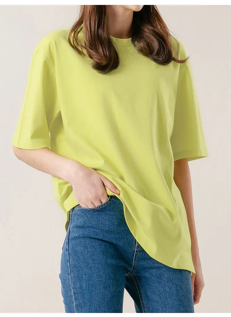 2025 Summer Loose T-Shirt Brown Brushed Cotton Couple — feature 9