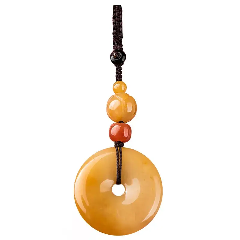 Natural Xinjiang Jade Ping An Buckle Mobile Phone Pendant - Image 5