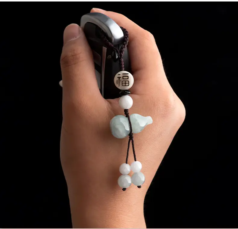 Chinese Style Jade Phone Pendant with "Fu" Design — feature 2