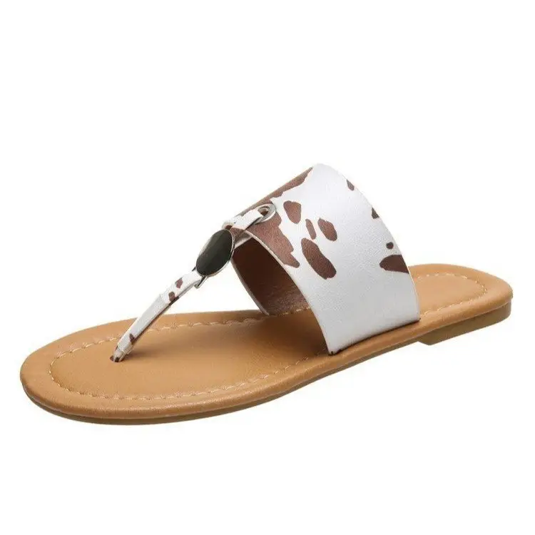 Cow Print Square Heel Sandals Women Large — feature 4