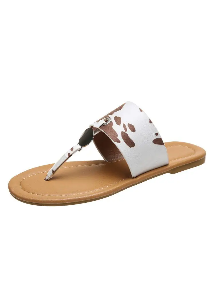 Cow Print Square Heel Sandals Women Large — feature 6