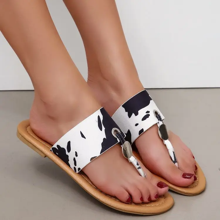 Cow Print Square Heel Sandals Women Large — feature 9