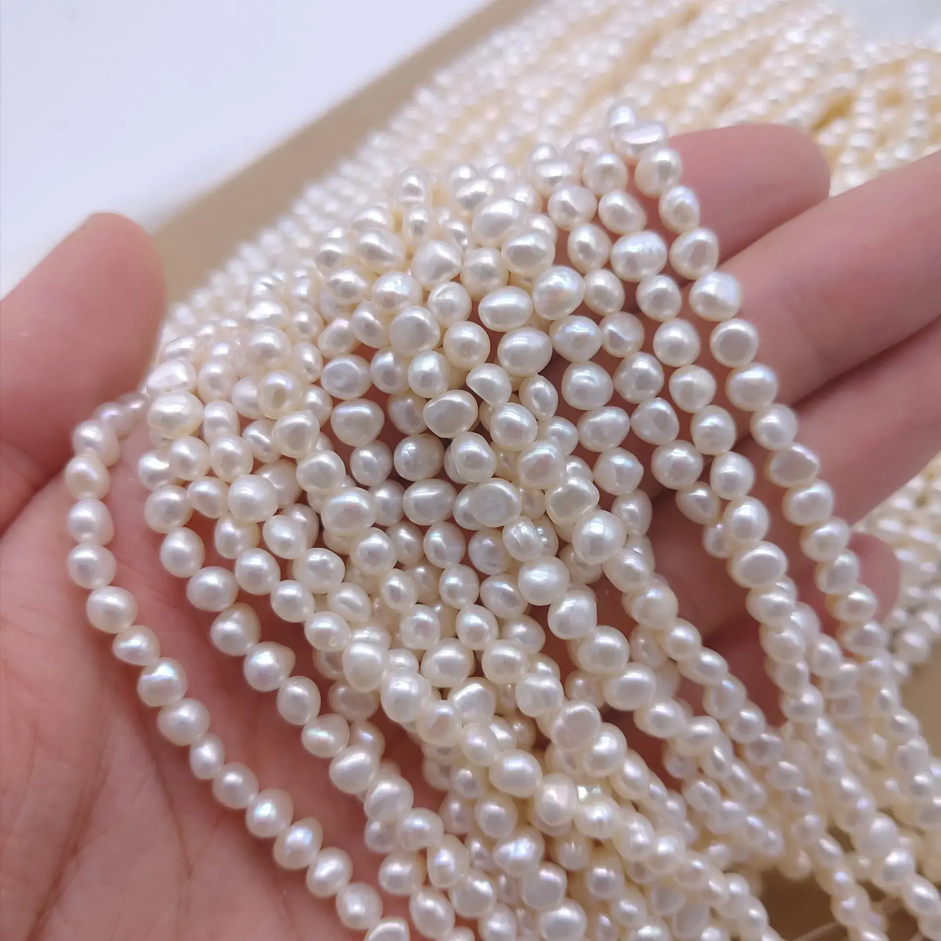 Cross Hole Pearl Bar DIY Jewelry Accessory 4-5mm