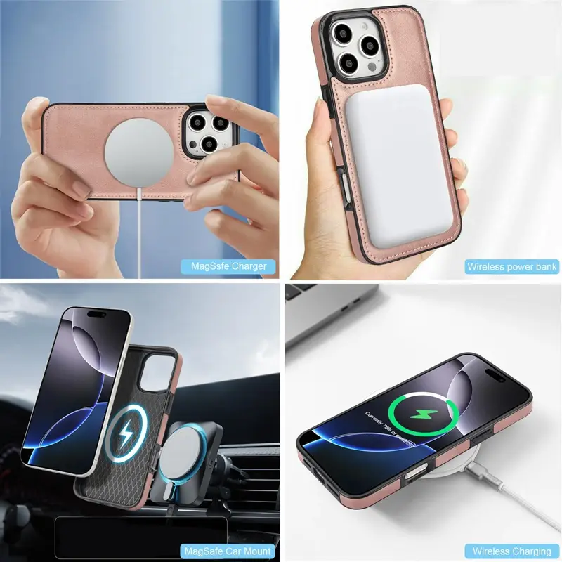 Magnetic Phone Case for iPhone 17 Pro Max Brown Leather - Image 10