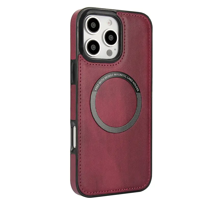 Magnetic Phone Case for iPhone 17 Pro Max Brown Leather - Image 3