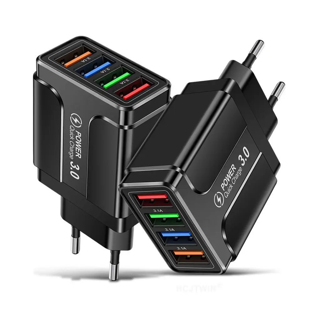 Luminous 4USB Color Mobile Phone Charger 5V 3A European Standard - Image 5