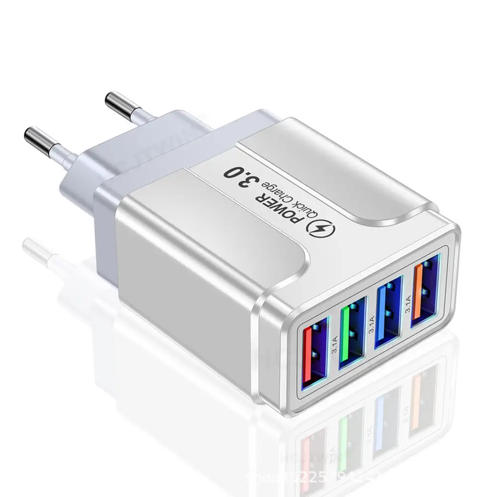 4 USB Color Charging Head LED Lamp 3.1A - Image 2
