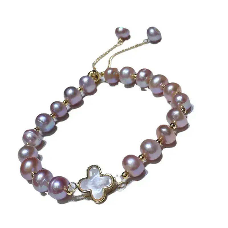 Freshwater Pearl Bracelet for Girl's Adjustable Cross Clasp - Image 6