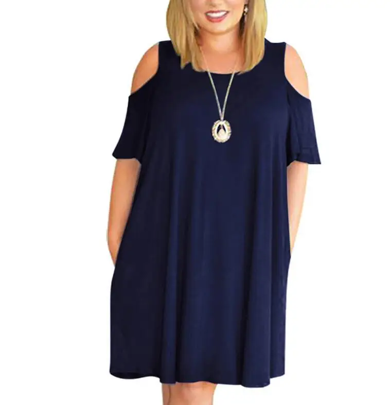 Women Floral Printed Dress Large Off-shoulder Summer Wear - Image 9