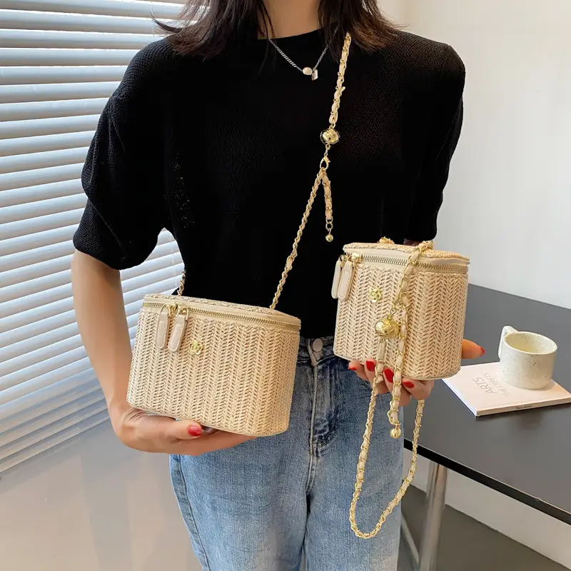 Fairy Mori Woven Straw Woven Beach Bag Single Shoulder Crossbody - Image 10