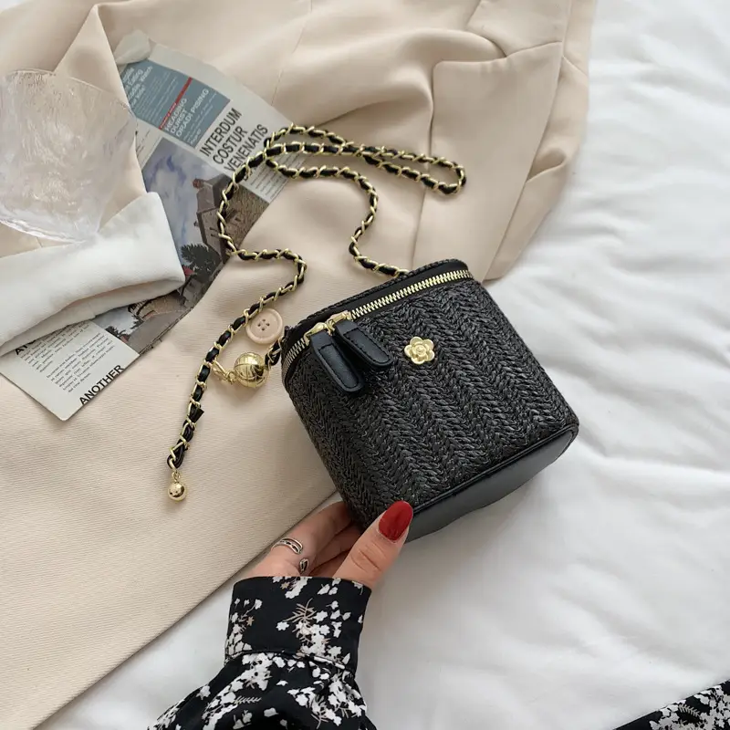 Fairy Mori Woven Straw Woven Beach Bag Single Shoulder Crossbody - Image 5