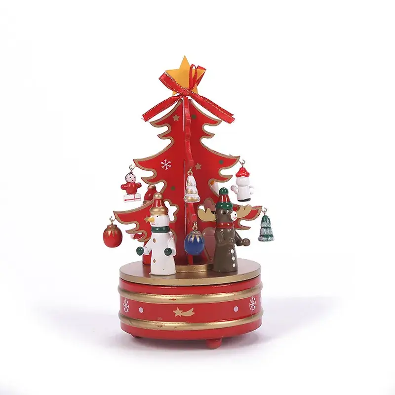 Cross-Country Christmas Tree Music Box Wooden Ornament - Image 9