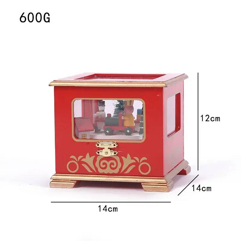 Cross-Country Christmas Tree Music Box Wooden Ornament - Image 4
