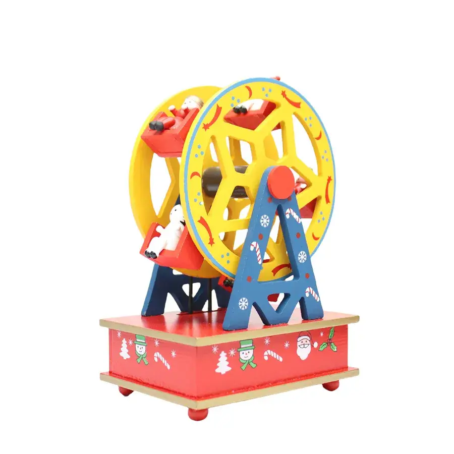 Cross-Country Christmas Tree Music Box Wooden Ornament - Image 6