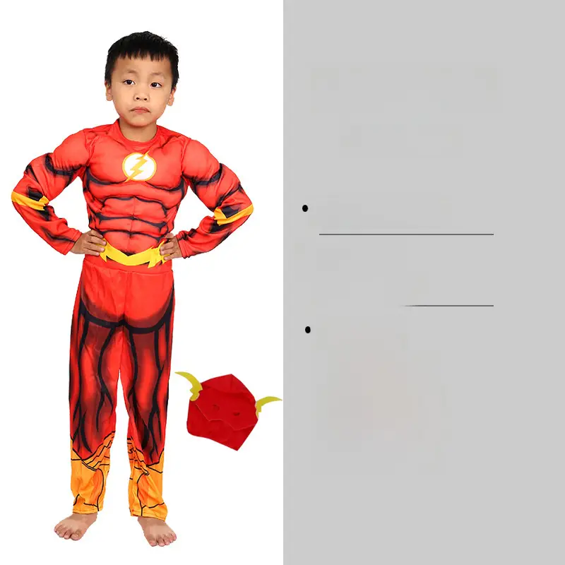Cos Children's Clothes Captain America Hulk Steel Bat Spider The Flash Muscle Show Performance suit