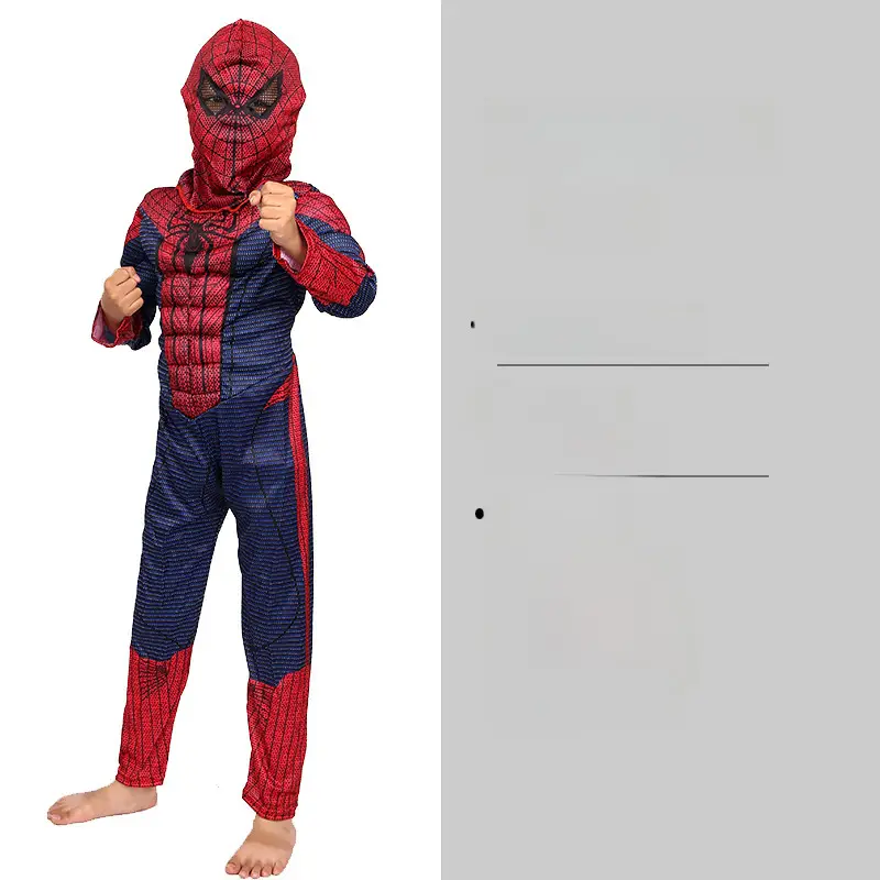 Cos Children's Clothes Captain America Hulk Steel Bat Spider The Flash Muscle Show Performance suit