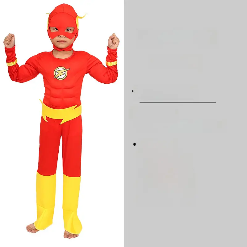 Cos Children's Clothes Captain America Hulk Steel Bat Spider The Flash Muscle Show Performance suit
