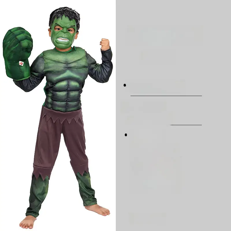 Cos Children's Clothes Captain America Hulk Steel Bat Spider The Flash Muscle Show Performance suit