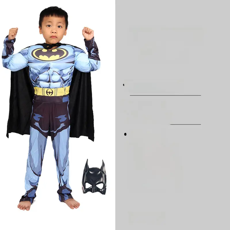 Cos Children's Clothes Captain America Hulk Steel Bat Spider The Flash Muscle Show Performance suit