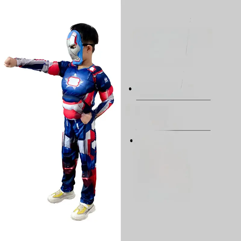Cos Children's Clothes Captain America Hulk Steel Bat Spider The Flash Muscle Show Performance suit