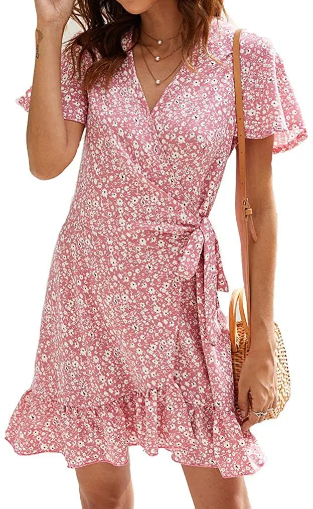 Green Lace-Up Ruffle Summer Dress for Women - Image 15