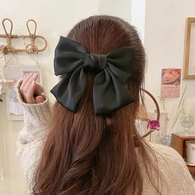 White Korean Red Big Bow Hair Clip for Girls - Image 2
