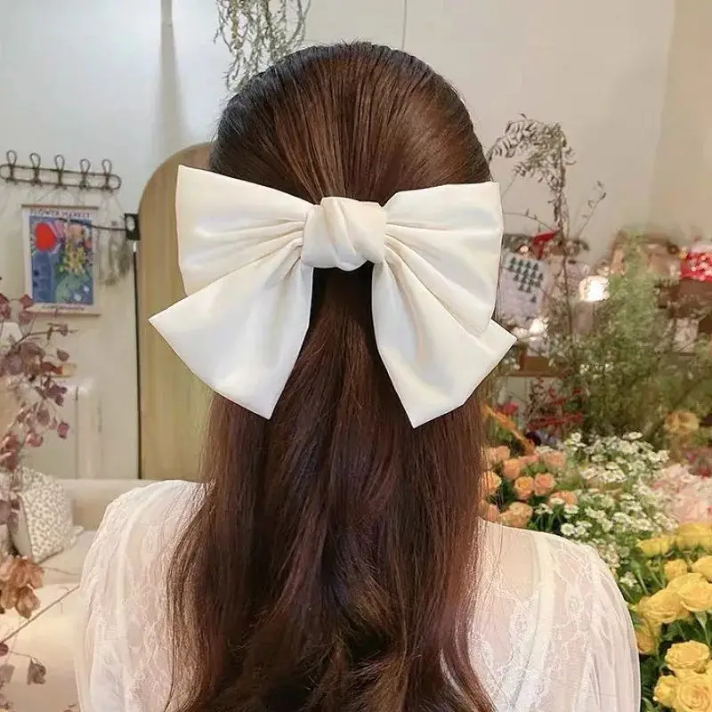 White Korean Red Big Bow Hair Clip for Girls - Image 7