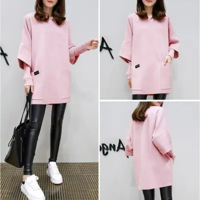 2025 Plus Size Pink Loose Patchwork Coat - Image 4