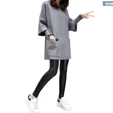 2025 Plus Size Pink Loose Patchwork Coat - Image 5