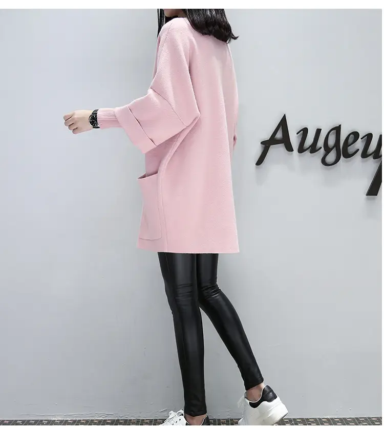 2025 Plus Size Pink Loose Patchwork Coat — feature 12