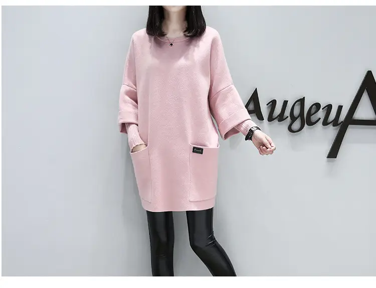 2025 Plus Size Pink Loose Patchwork Coat — feature 9