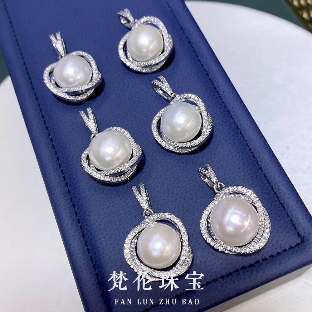 18K Gold Pearl Necklace Set 13mm Silver Plated — feature 5
