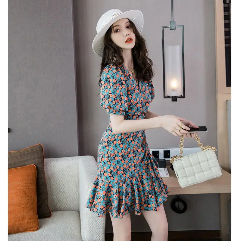 Waist-Cinching Floral Dress for Women Spring Summer - Image 6