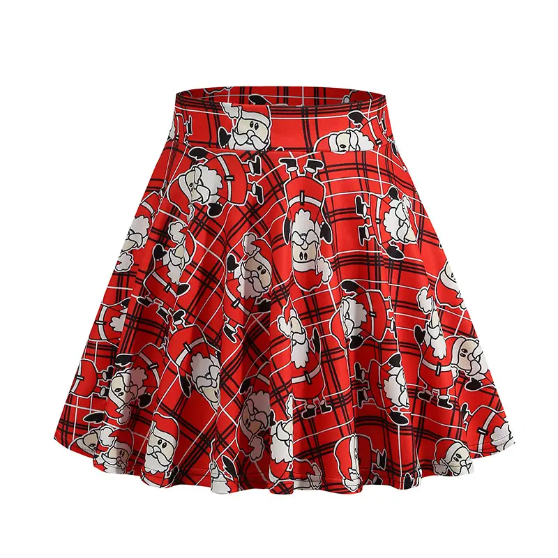 Explosions Skirt Green Plaid Mini Stretch Waist Casual - Image 12