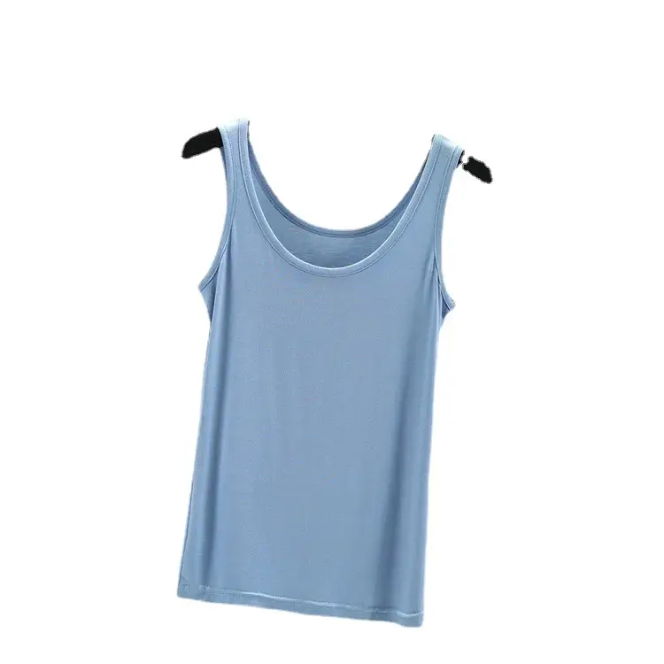 Women's Pink Sleeveless Camisole U-Neck Slim Fit