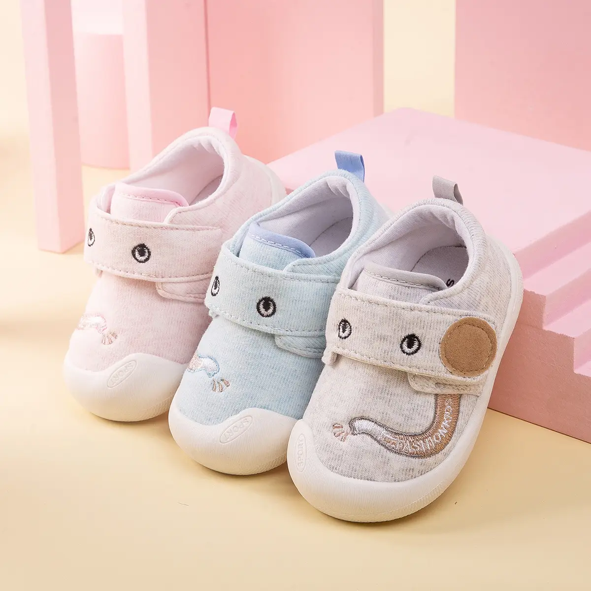 Pink Baby Shoes for Girls 0-1-2 Years Soft Soles Non-Slip