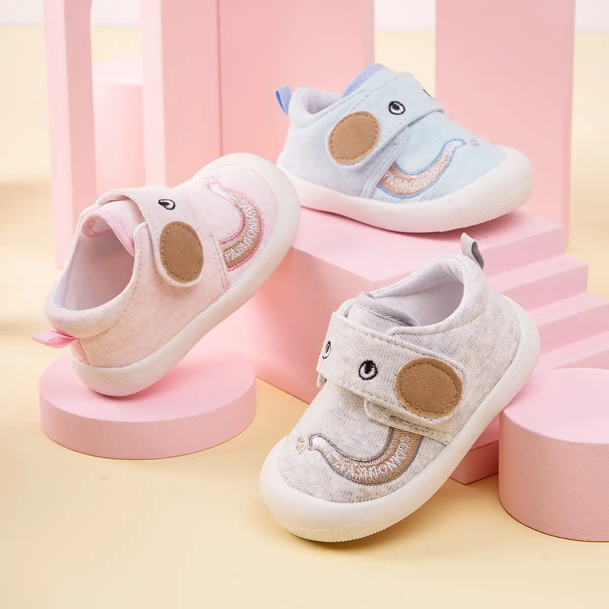 Pink Baby Shoes for Girls 0-1-2 Years Soft Soles Non-Slip