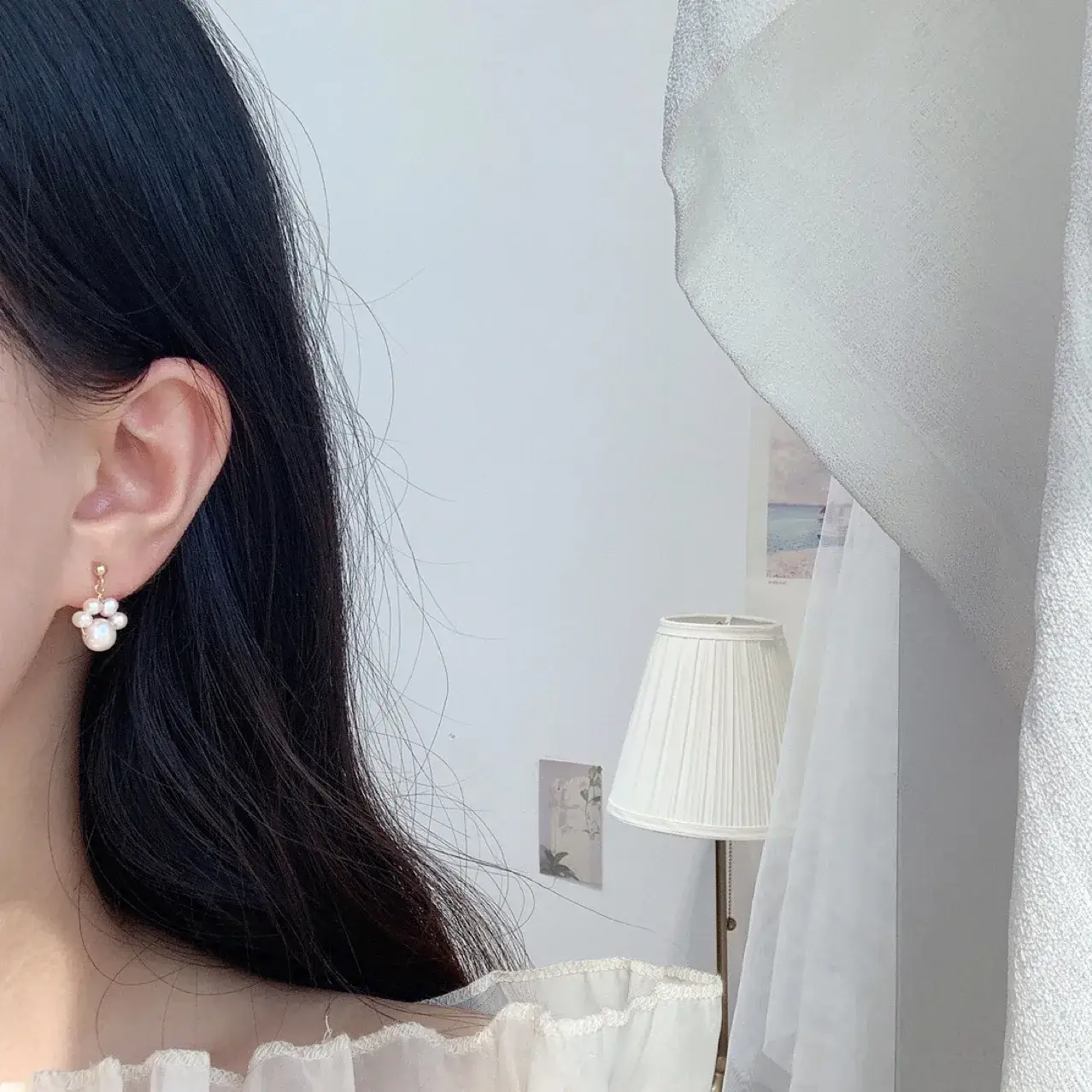 14K Gold Pearl Earrings for Women Round Face Elegant 2021 - Image 8