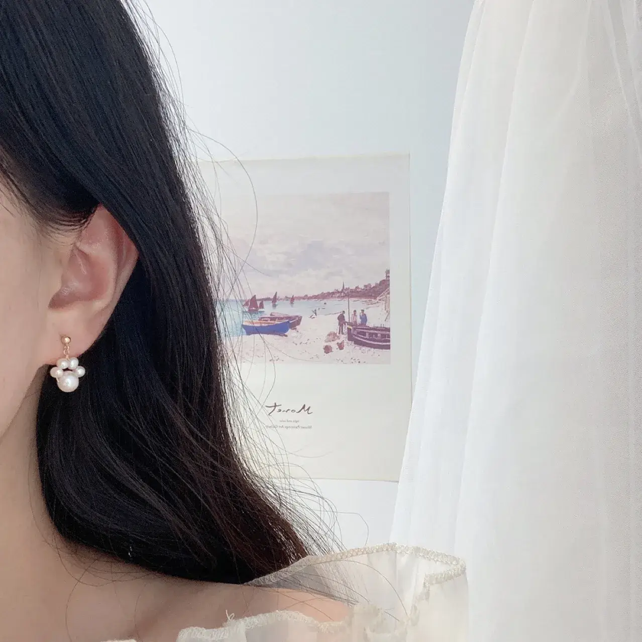 14K Gold Pearl Earrings for Women Round Face Elegant 2021 - Image 3