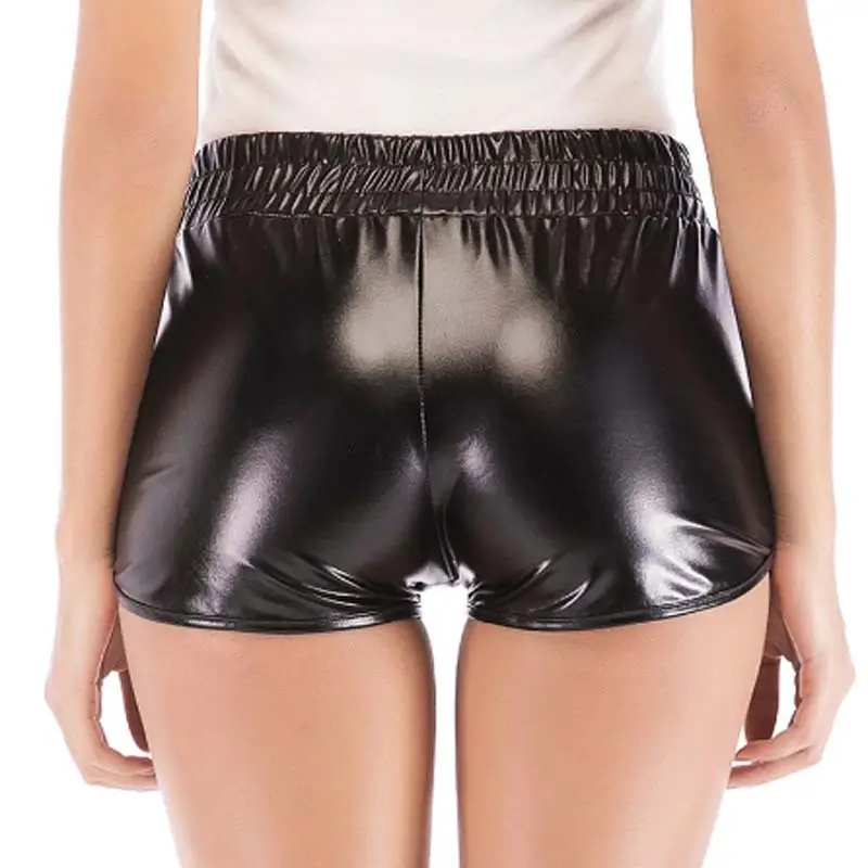 2025 Gold Patent Leather Hip-Lifting Shorts for Women
