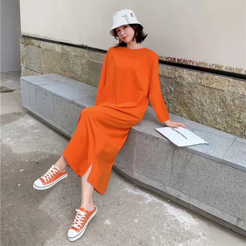 Black Long Sleeve Korean Maxi Dress Large Women — feature 15