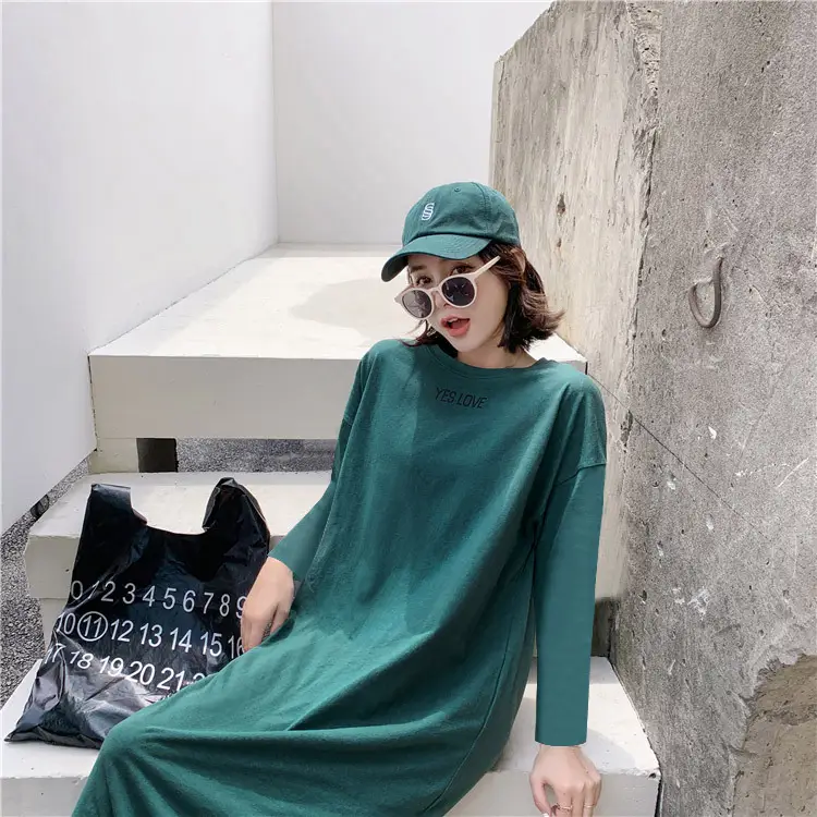 Black Long Sleeve Korean Maxi Dress Large Women — feature 2