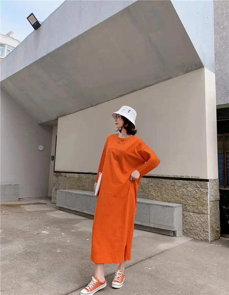 Black Long Sleeve Korean Maxi Dress Large Women — feature 6