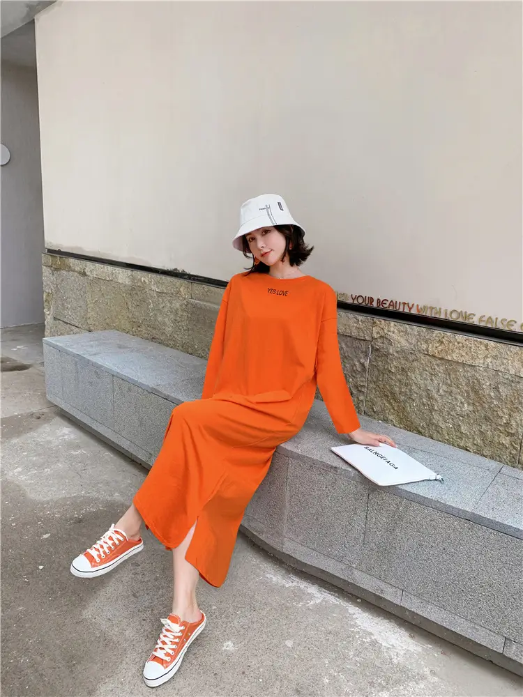 Black Long Sleeve Korean Maxi Dress Large Women — feature 7