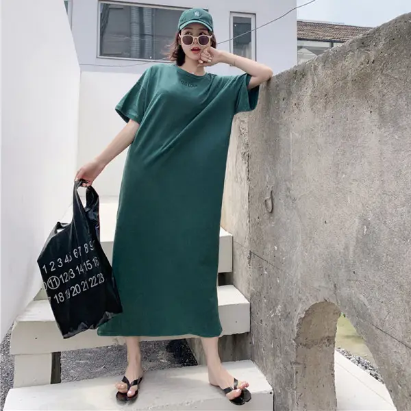 Black Long Sleeve Korean Maxi Dress Large Women