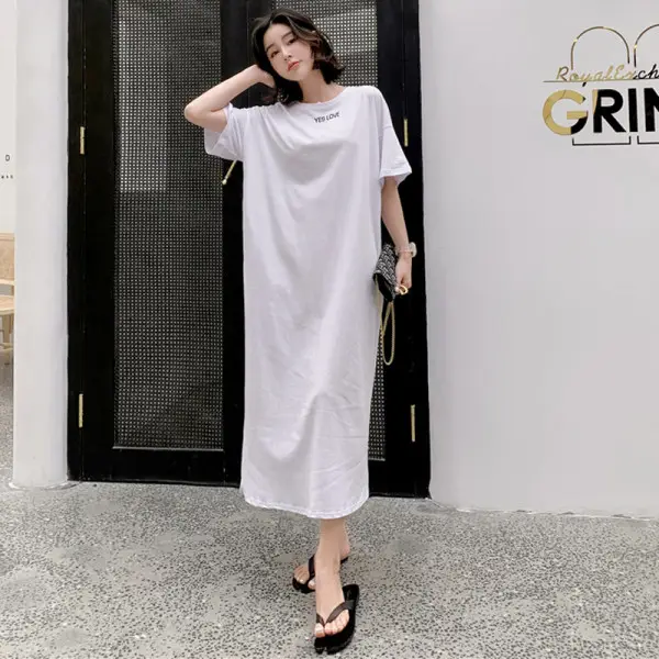 Black Long Sleeve Korean Maxi Dress Large Women