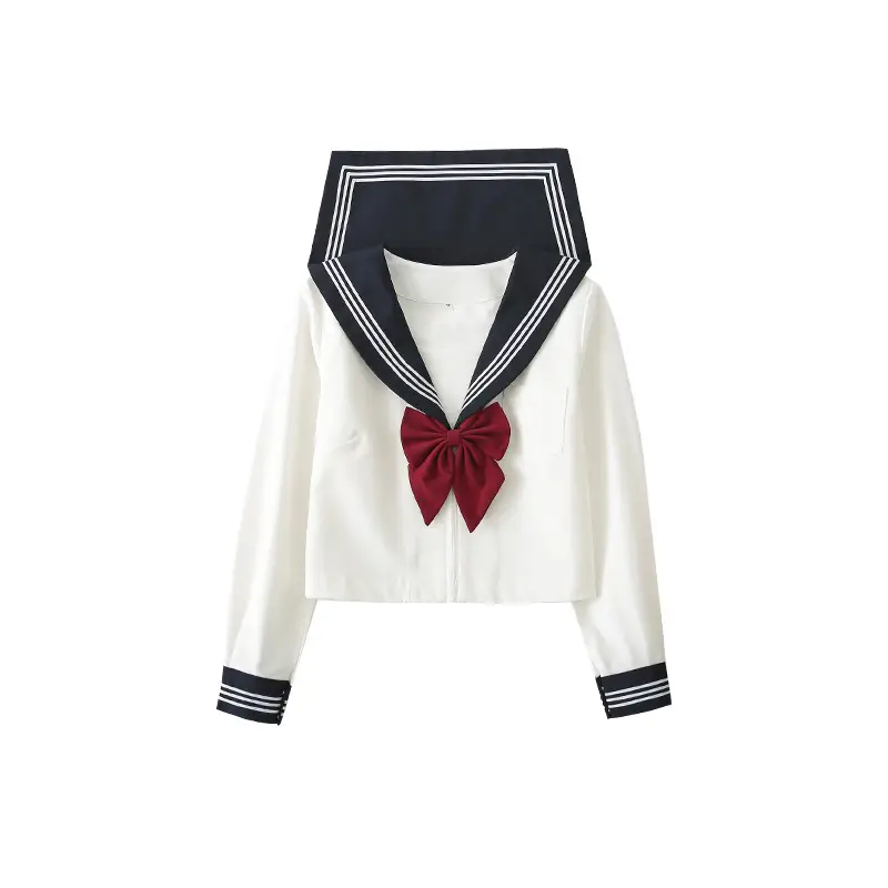 Japanese Style Sailor Suit White Pleated Skirt Summer - Image 2