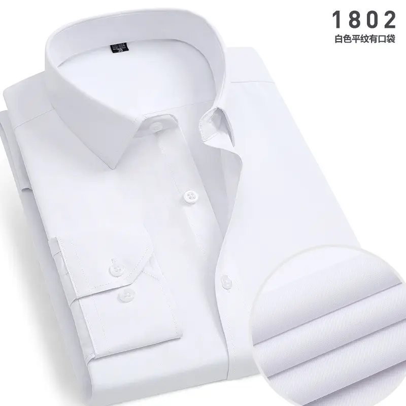 Men White Striped Long Sleeve Shirt Spring Summer Formal Wear - Image 7